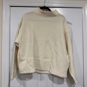 Cream Ribbed Women's Sweater